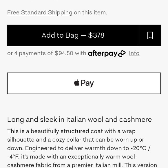 Aritzia Cocoon Coat Long- Cigar - Picture 3 of 3